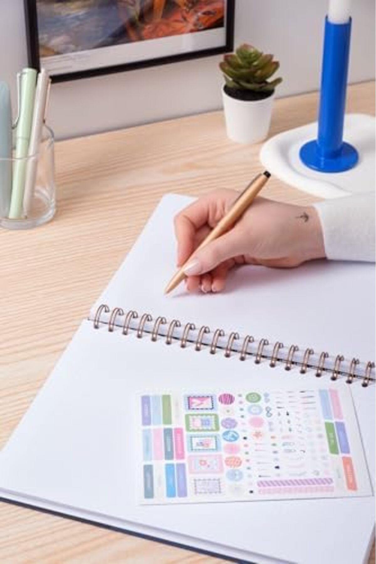 STOREMAX-Aclya 20X28 Spiral Hard Cover Elastic Checkered Notepad Lilac Acshop 1058548 3