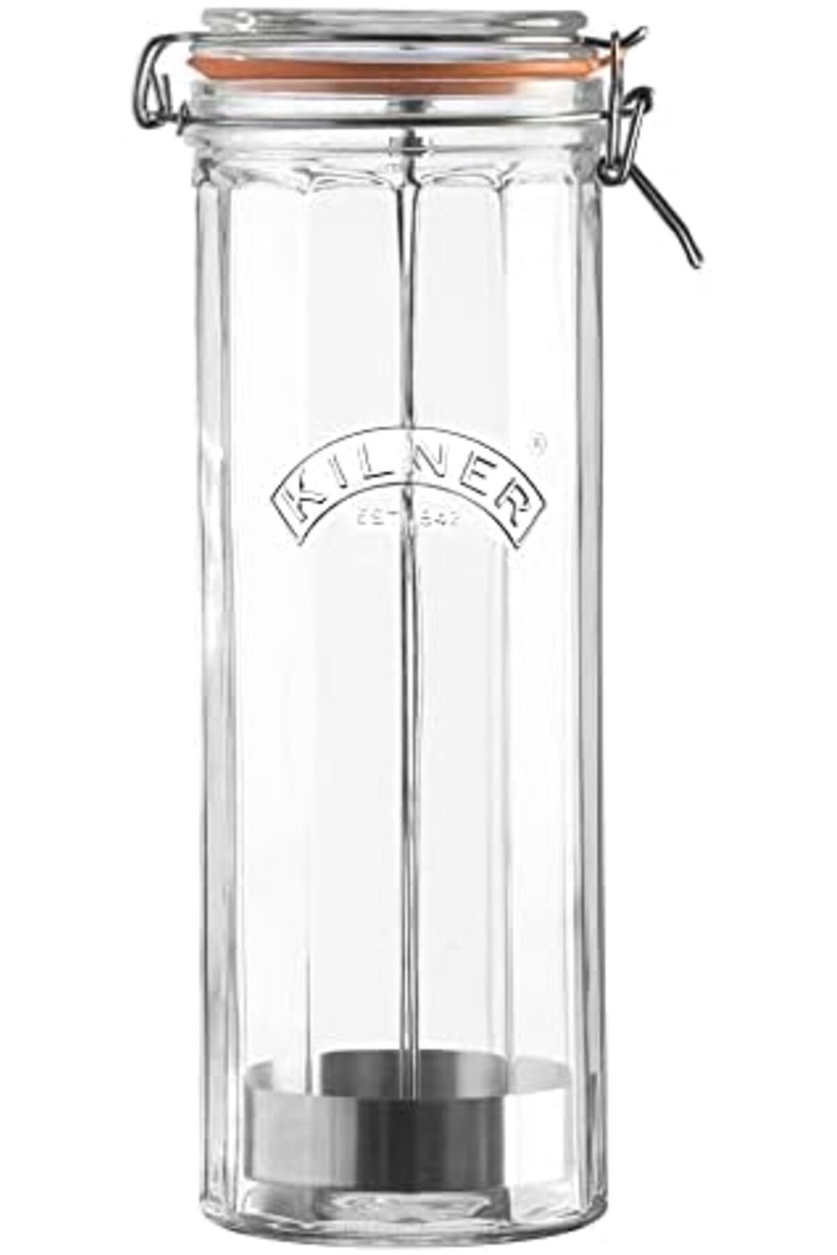 STOREMAX-Mrttnca Spaghetti Facet Jar with Latch Lock, 2 Litre Canning Jar, Transparent, 2 Litre Trndy 3