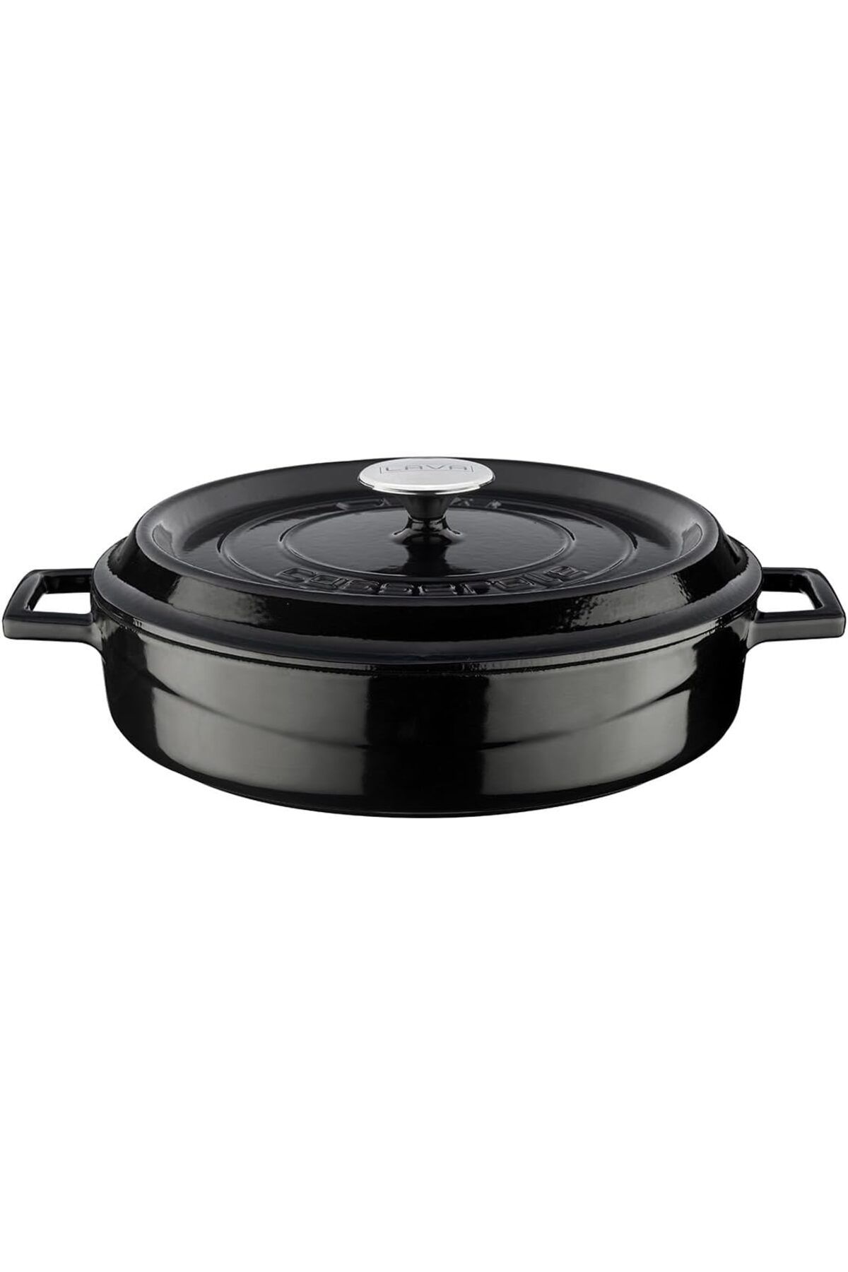 STOREMAX htpshopmx Döküm Çok Amaçlı Yayvan Tencere Çap(Ø) 28 cm - Trendy Siyah str http 1092444