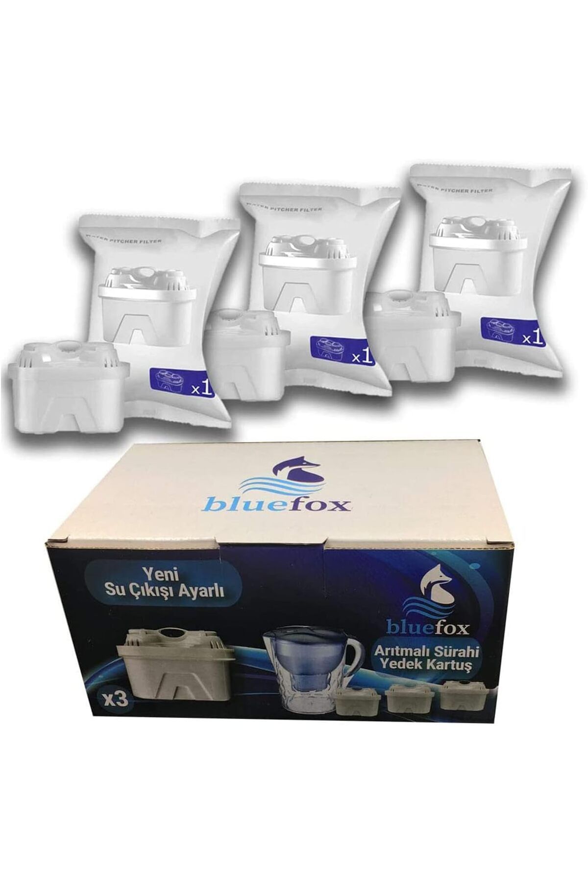 STOREMAX ysstorex 3'lü Arıtmalı Sürahi Filtre Kartuşları - Klor, Kireç ve Organik Safsızlıkları Gid