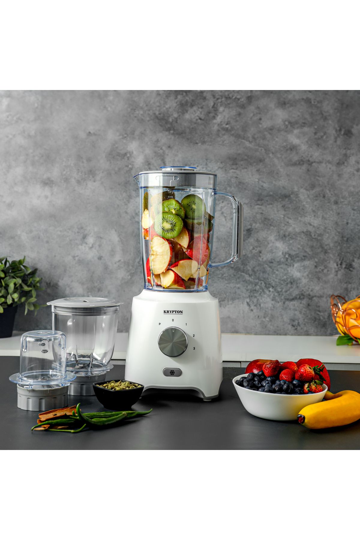 KRYPTON-3-in-1 Blender/Juicer Mixer 1.8 L|Unbreakable Jars&Sharp Blade|600W KNB6029|2 Years Warranty 3