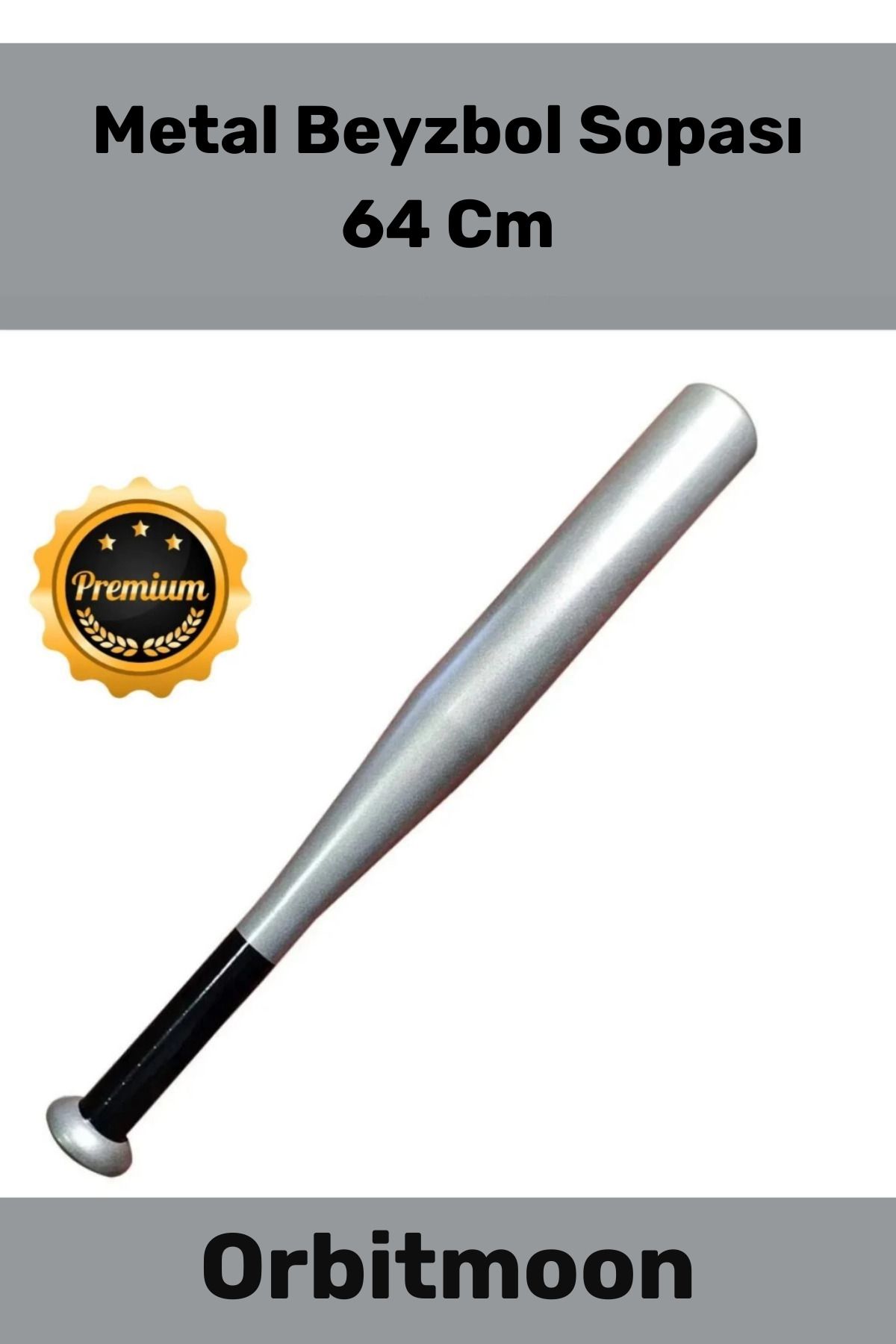 Orbitmoon Premium Seri Özel Üretim Kırılmaz Rahat Kavrama Kaliteli Metal Baseboll Beyzbol Sopası 64 Cm