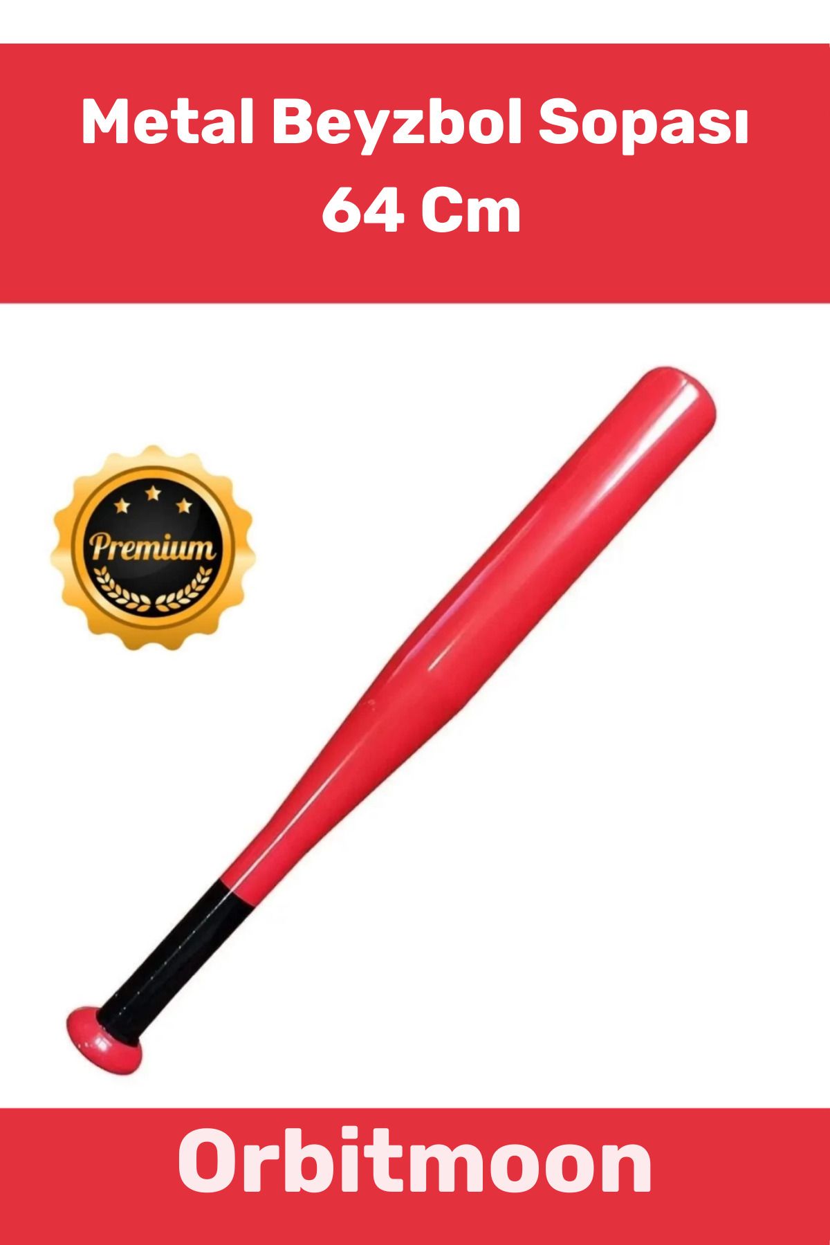 Orbitmoon Premium Seri Özel Üretim Kırılmaz Rahat Kavrama Kaliteli Metal Baseboll Beyzbol Sopası 64 Cm