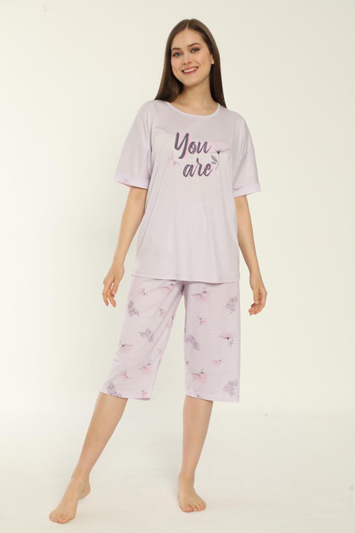 Estiva-22073 Set pijama Capri din viscoză cu mâneci scurte 2