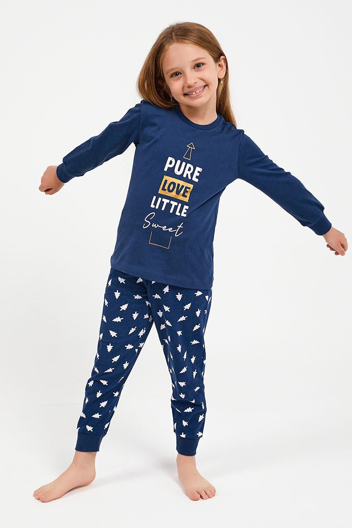 ROLY POLY-2995 Pure Love Little Sweet Dark Indigo Set de pijamale cu mâneci lungi pentru fete 1