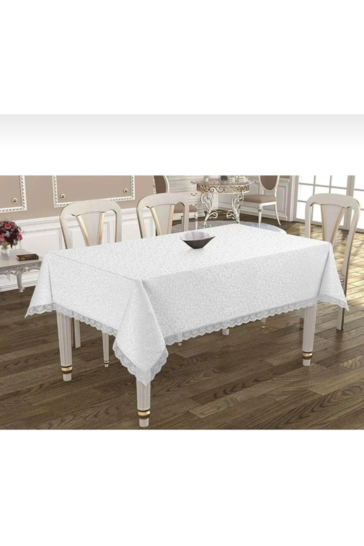 STOREMAX mrttnca Tekstil Dantelli Leke Tutmayan Dertsiz Kumaş Masa Örtüsü Beyaz 160 x 220 byzt240 trndymr