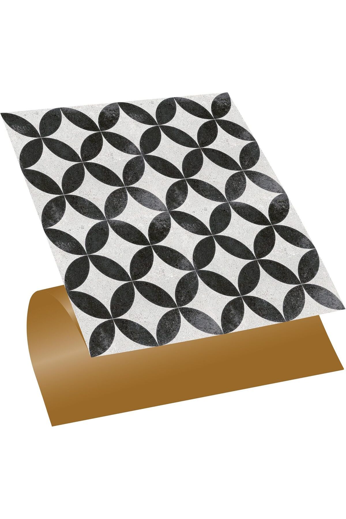 STOREMAX Kendinden Yapışkanlı Yuvarlak Retro Desenli PVC Karo 30x30 cm (11 Adet / 1 m²)