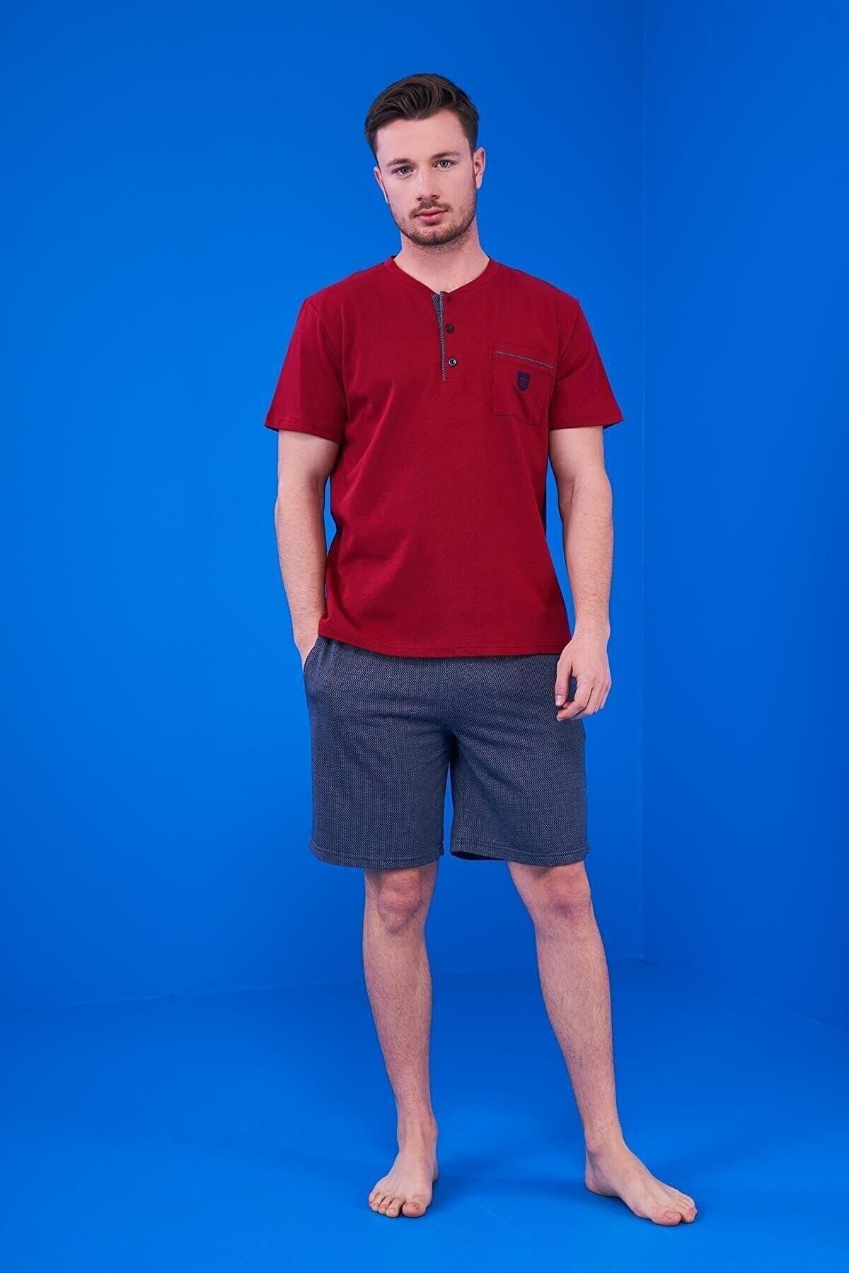 Pjs Pijama-Pjs 23325 Men's Pajama Set with Placket Shorts 3 Pieces 3