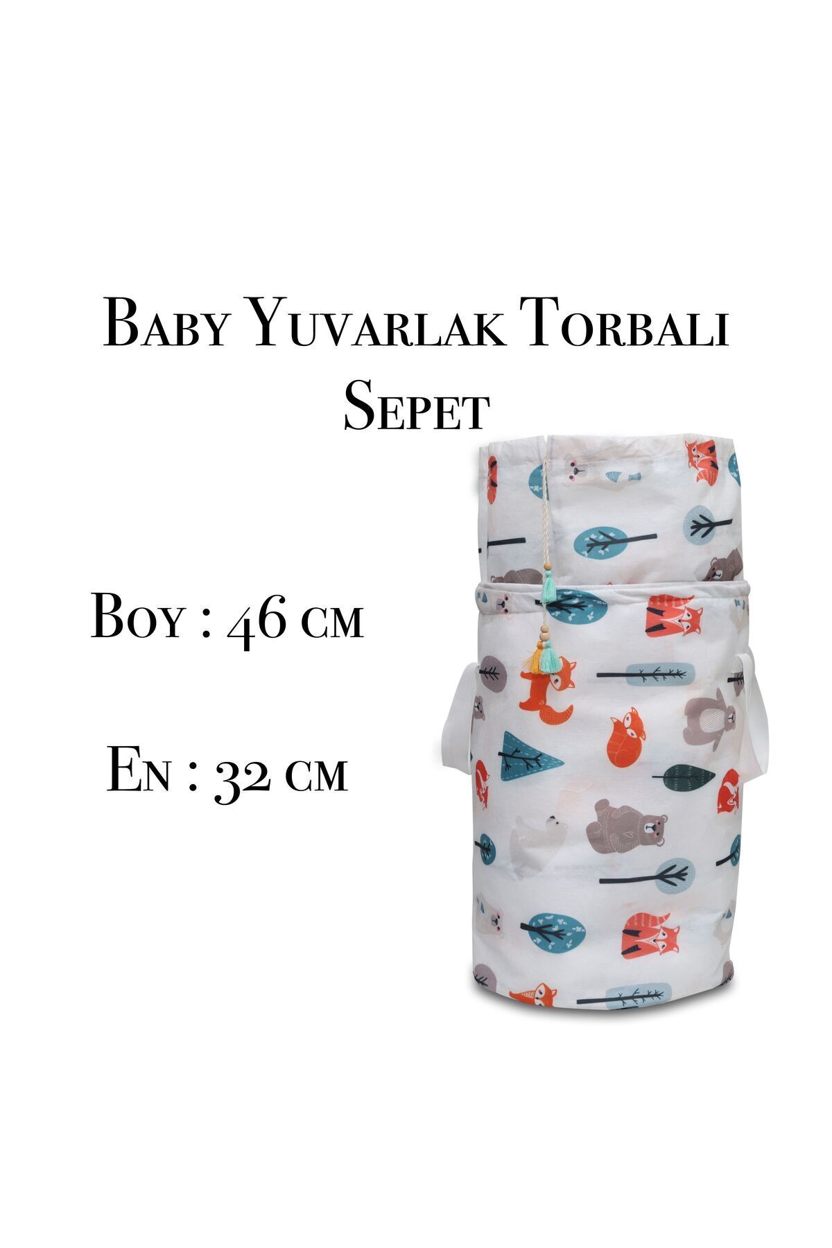 MorPort Bebek Yuvarlak Torbalı Oyuncak Ve Kirli Sepet Oda Aksesuar 46x32 fotoğrafı 6 (önizleme)