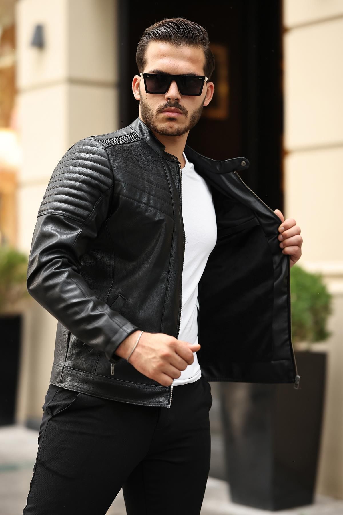 Delpino-Slim-fit Men's Leather Jacket 2
