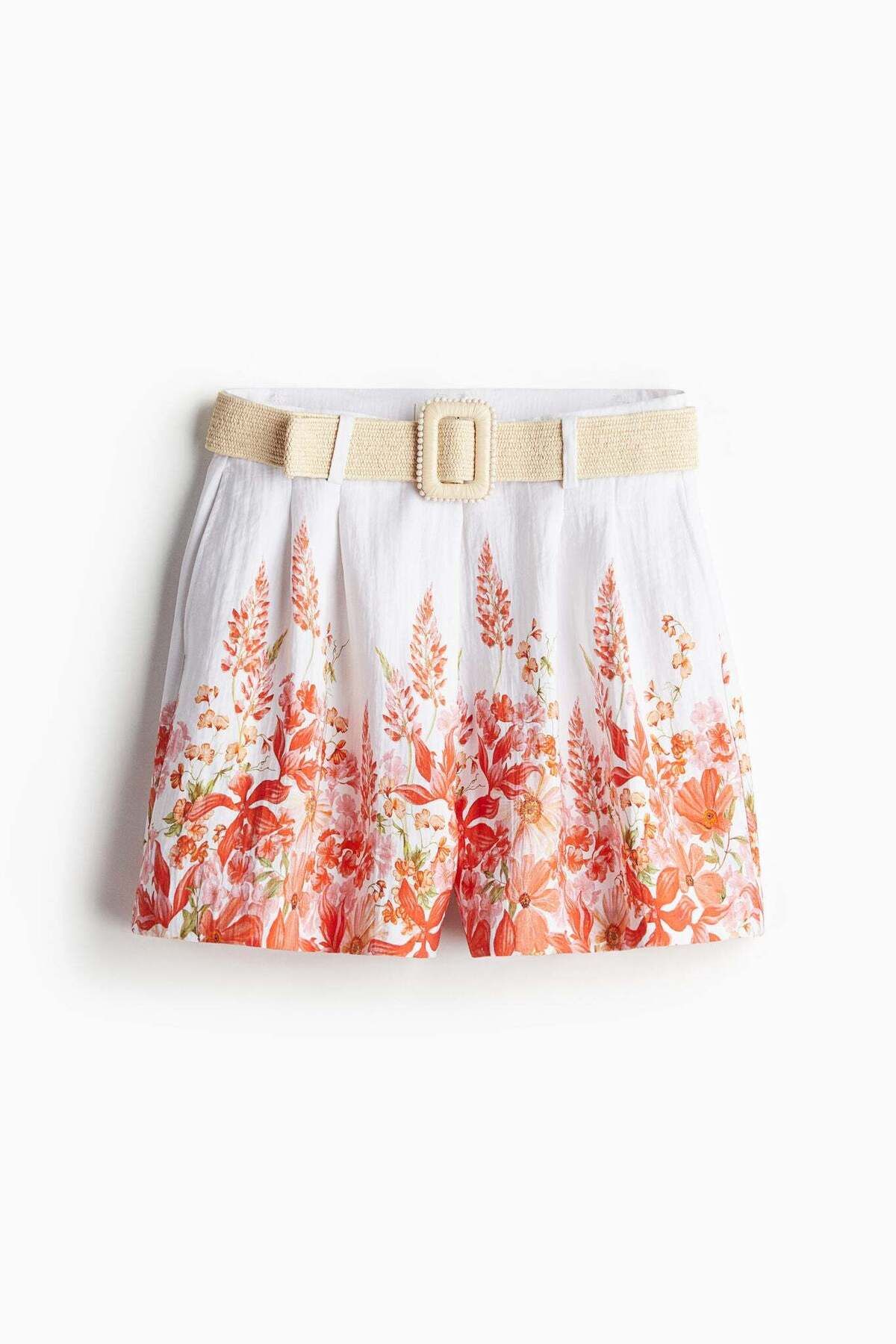 H&M-Belted twill shorts 2