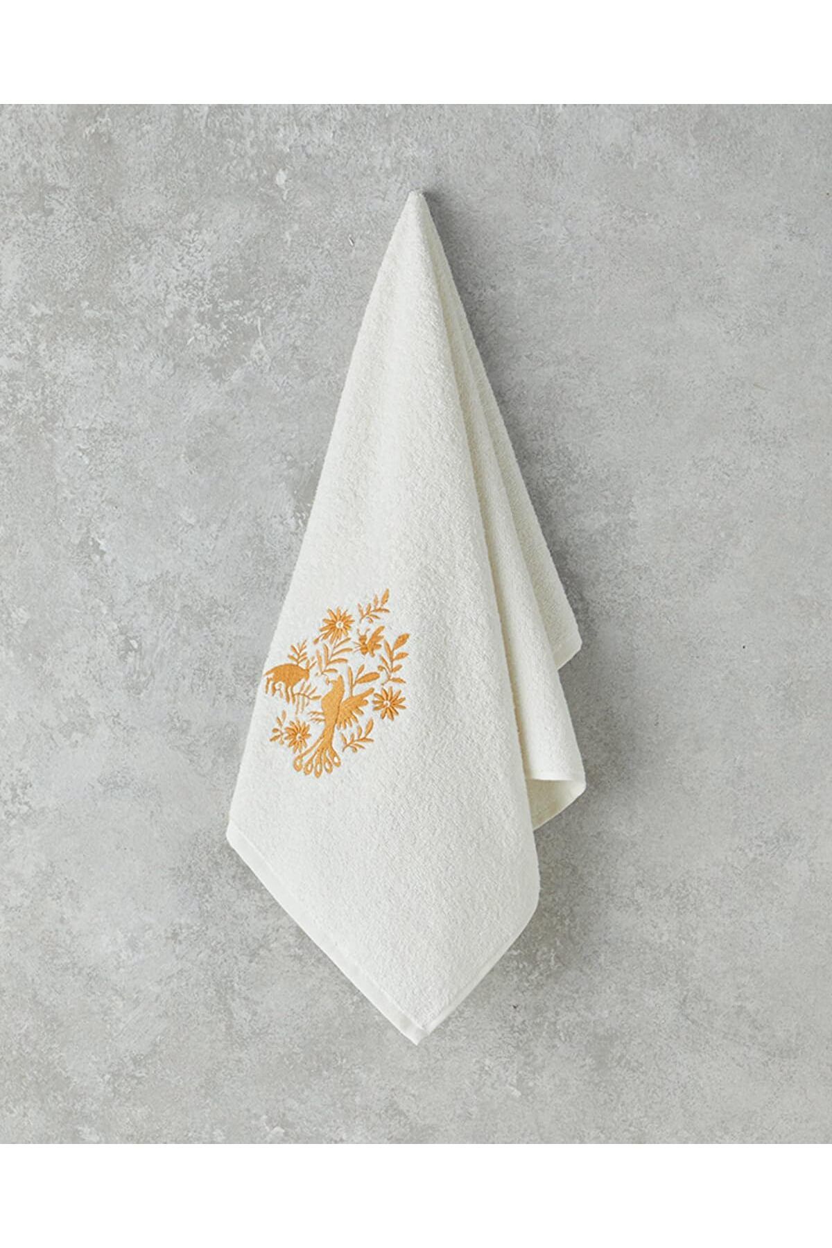 STOREMAX buxystorem Home Floral Crowd Pamuklu Yüz Havlusu 50x80 cm Ekru trendymx 999662