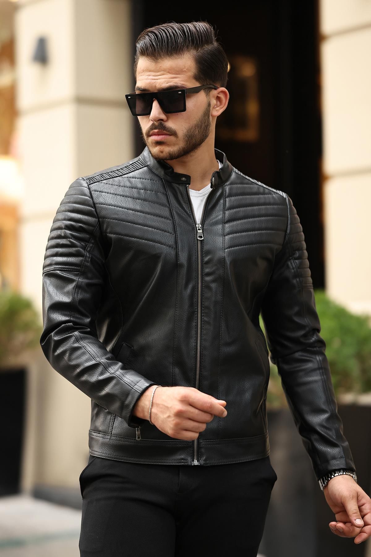 Delpino-Slim-fit Men's Leather Jacket 3
