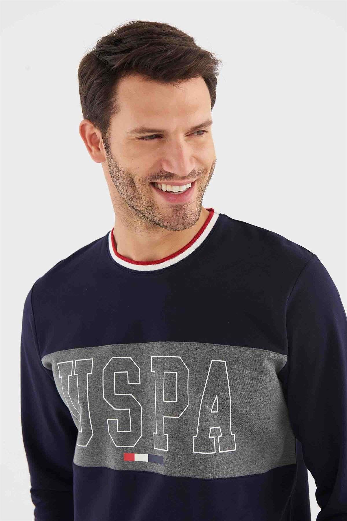 ست پیژامه آبی مردانه لباس خواب Polo Assn 18616 آنتراسیت ملانژ U.S. Polo Assn.