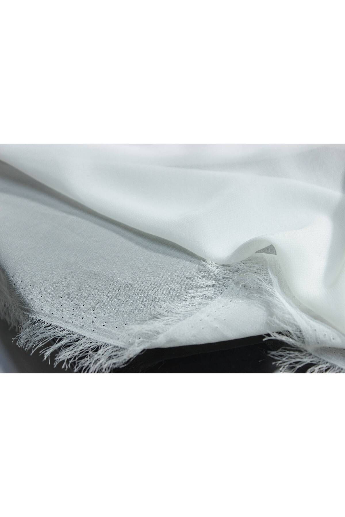 FabricLoom Elegant Pure White Chiffon Fabric - Perfect for Bridal Dresses, Blouses, Scarves