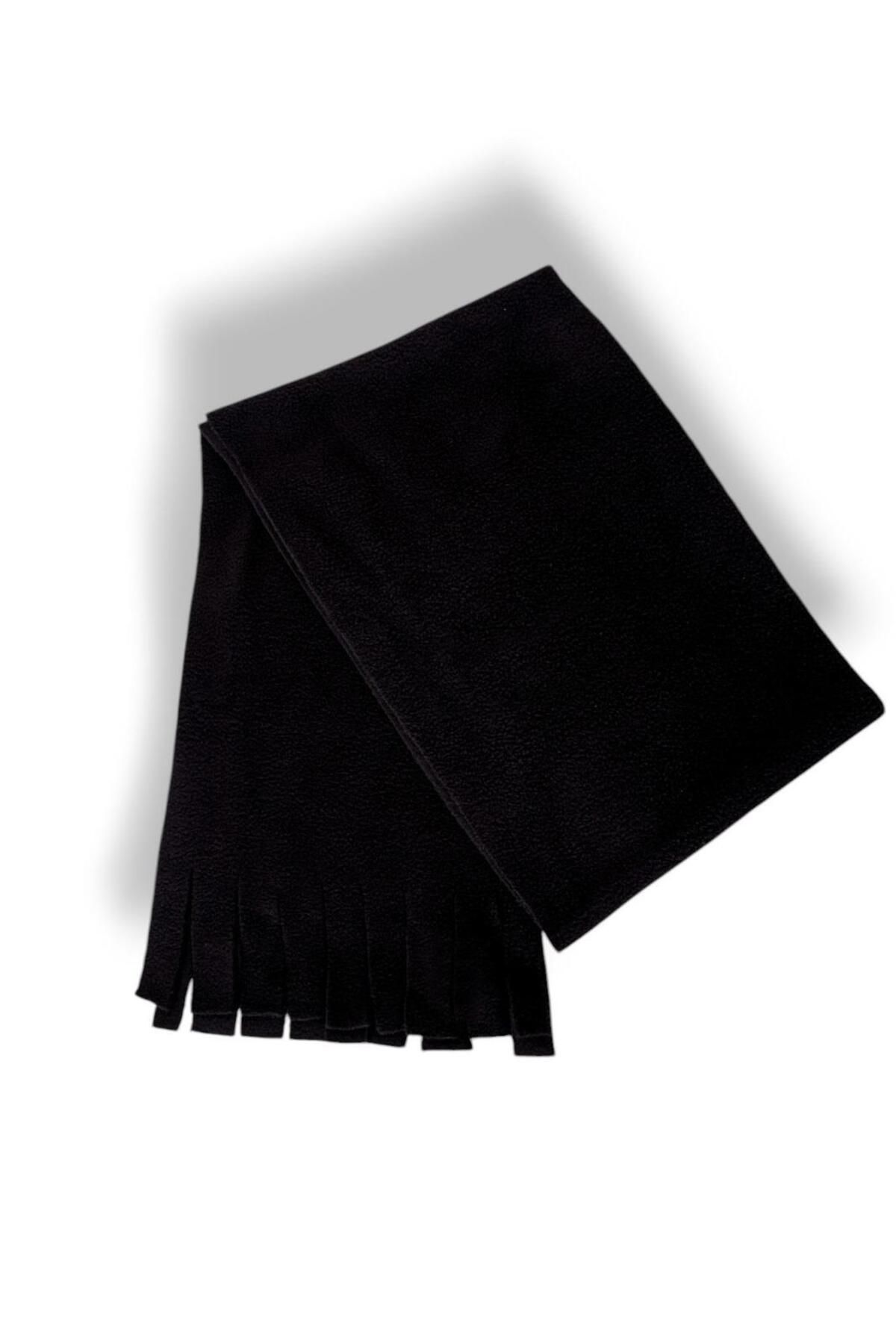 Eke Tekstil-Unisex Black Fleece Scarf Shawl 3