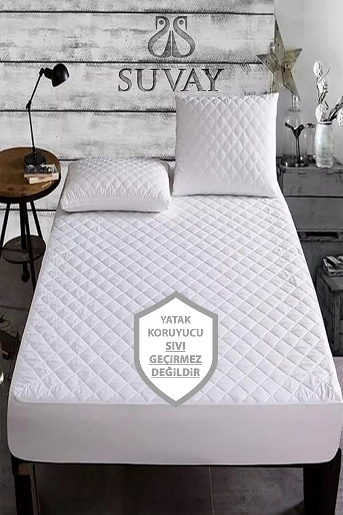 STOREMAX nffashopm Kapitone Fitted Yatak Koruyucu Alez Tek ve Çift Kişilik Kapitoneli Pamuklu Yatak Alezi 9
