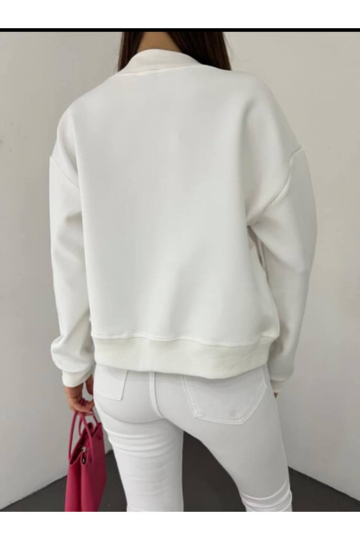 X24MODA  Palazzo Dalgıç Kumaş Çift Cepli Bomber Ceket - Görsel 3
