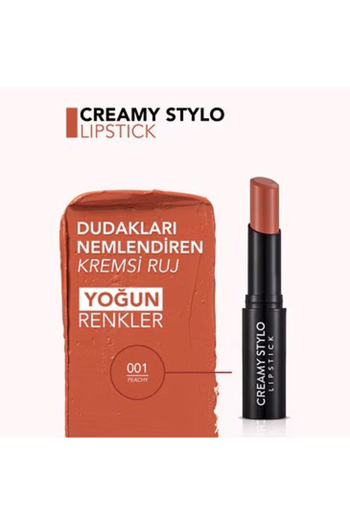 Flormar-Creamy Stylo Semi-Gloss Finish Creamy Lipstick No: 001 Peachy 4