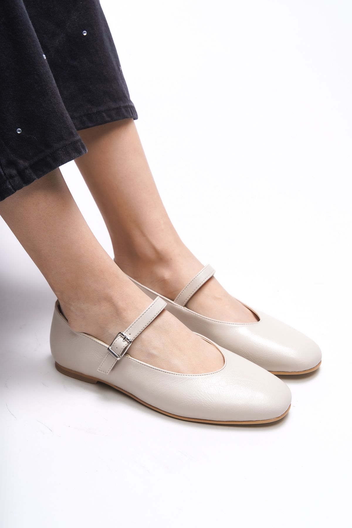 Riccon-Libnandra 001292   Model Beige Women's Ballerinas 1