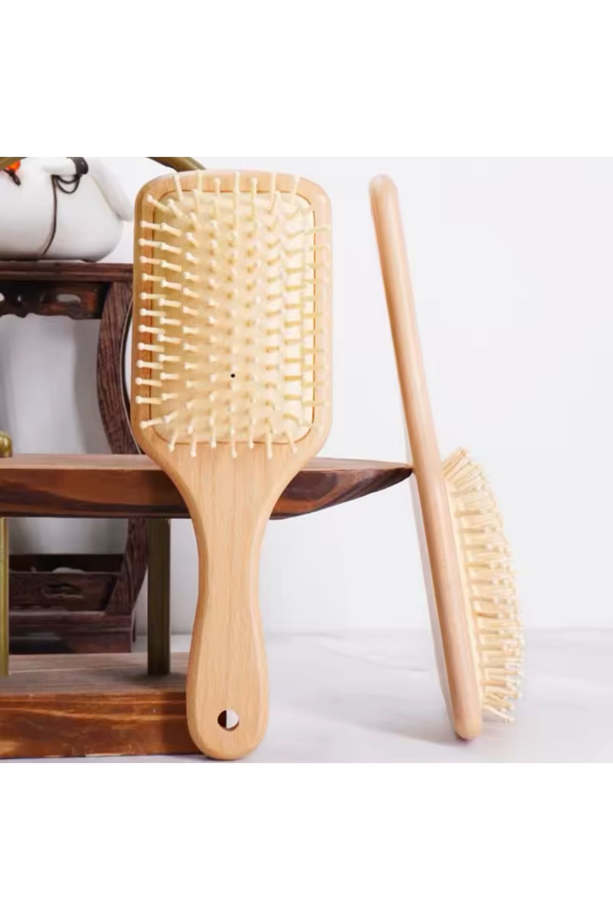 BKC HOME-Natural Bamboo Toothed Wooden Hair Brush Comb (Large Size) 2