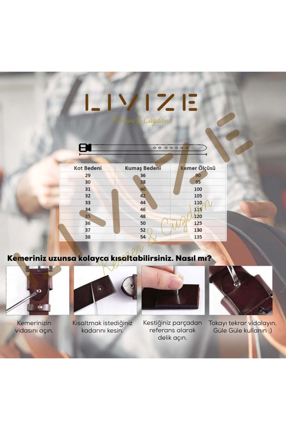 Livize-Buffalo Skin Men's Jeans Belt 4.5 cm 4