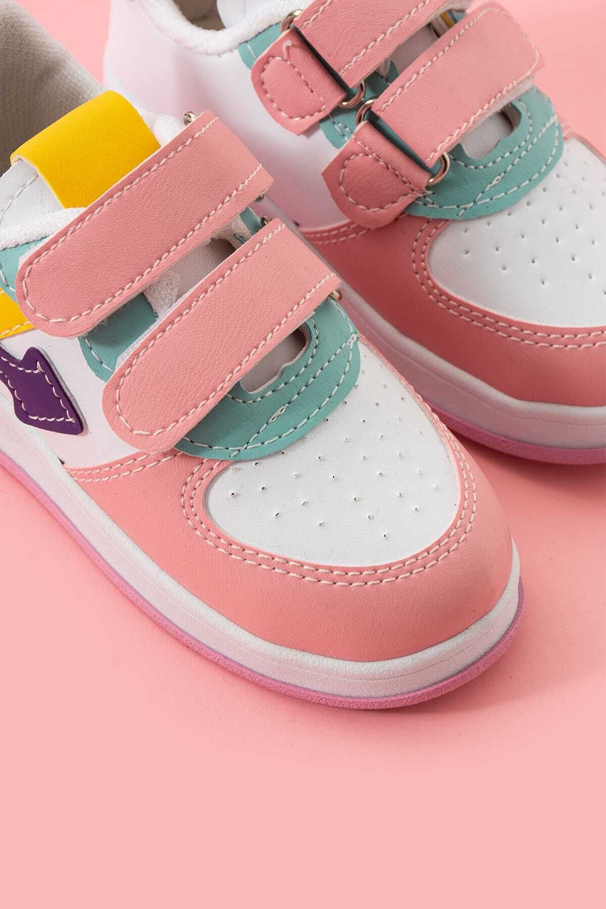 GAK RUN-Children's Light Pink Purple Elastic and Velcro Comfortable Sneaker Sneakers 7