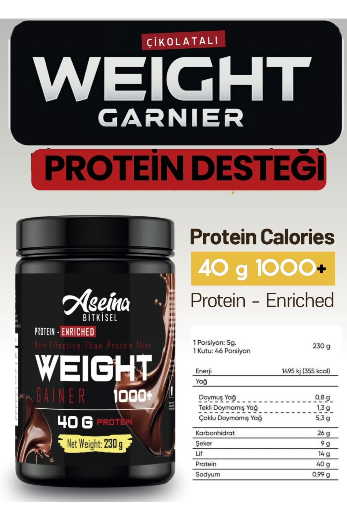 Aseina Protein Tozu Muz Ve Kakao Aromali Besin Destekleyici Toz (1 Lİ SET)