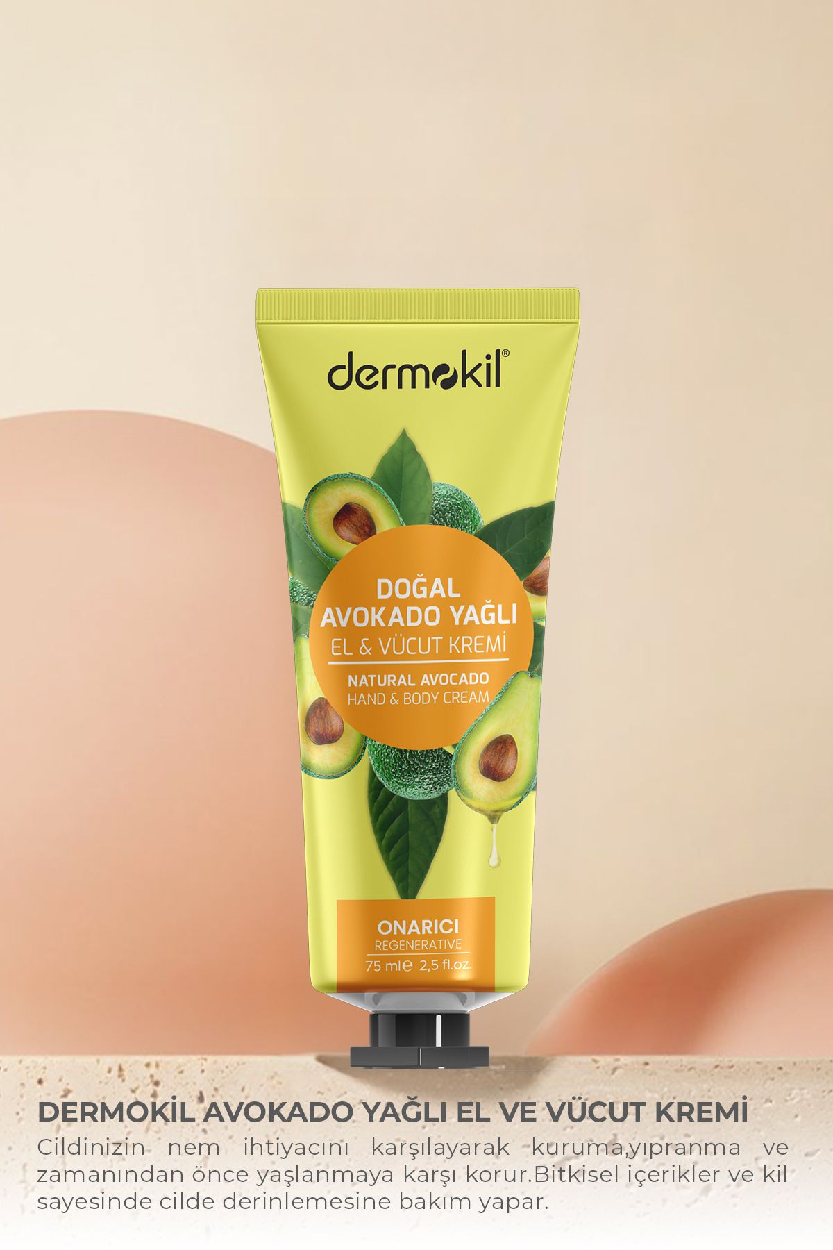 Dermokil-75 ml Avocado Oil Hand and Body Cream 3