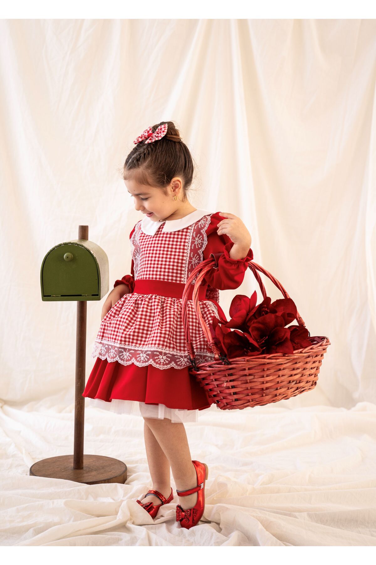 Kırmızı Başlıklı Kız Elbise Set - 8