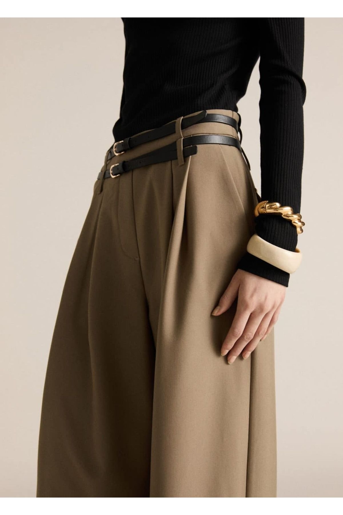 MANGO Woman-Jumpsuit with Combined Fabric Belt 5