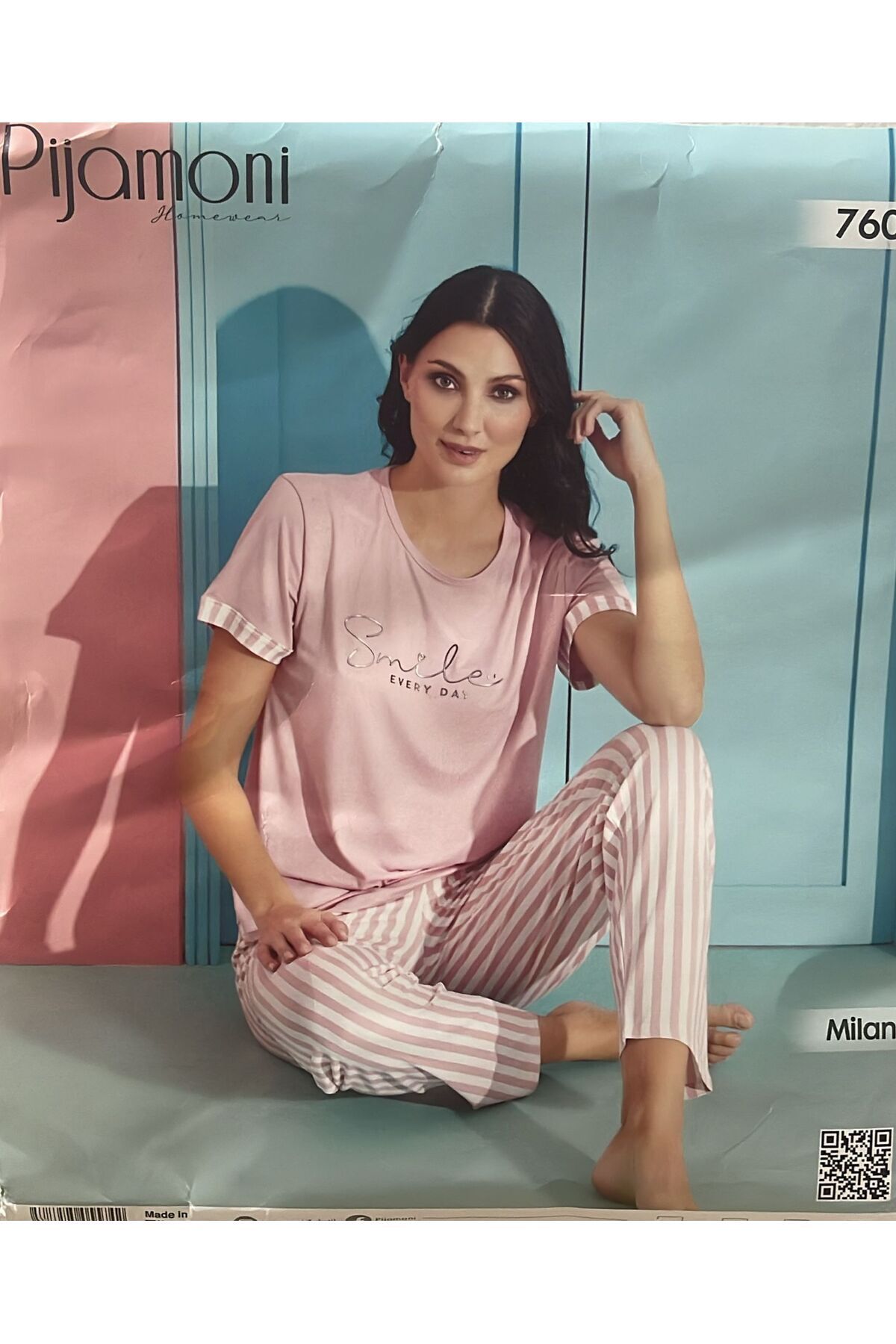Pijamoni İDEAL MİLAN KUMAŞ SIFIR YAKA RAHAT PEMBE RENK PİJAMA TAKIMI 20002