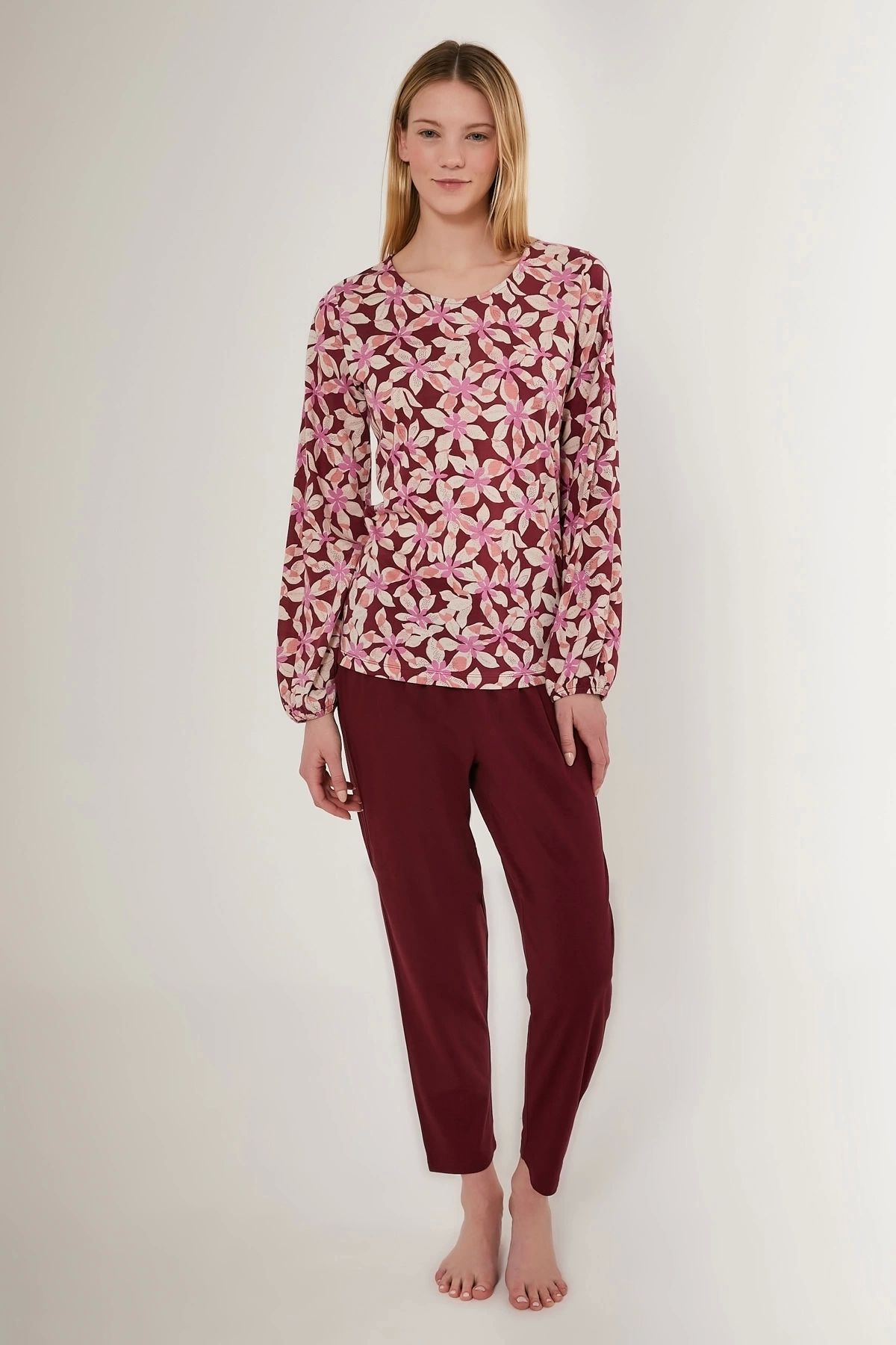 FTT SHOPPING MARKET 2639-x Çiçek Desenli Kadın Pijama Takımı