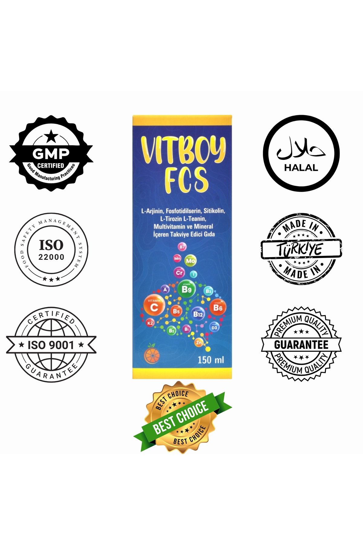 Vitboy-150MLFcs Citholin and L-arginine Supplementing Food - Containing Phosphothyroidylserin and L-tyrosine 5