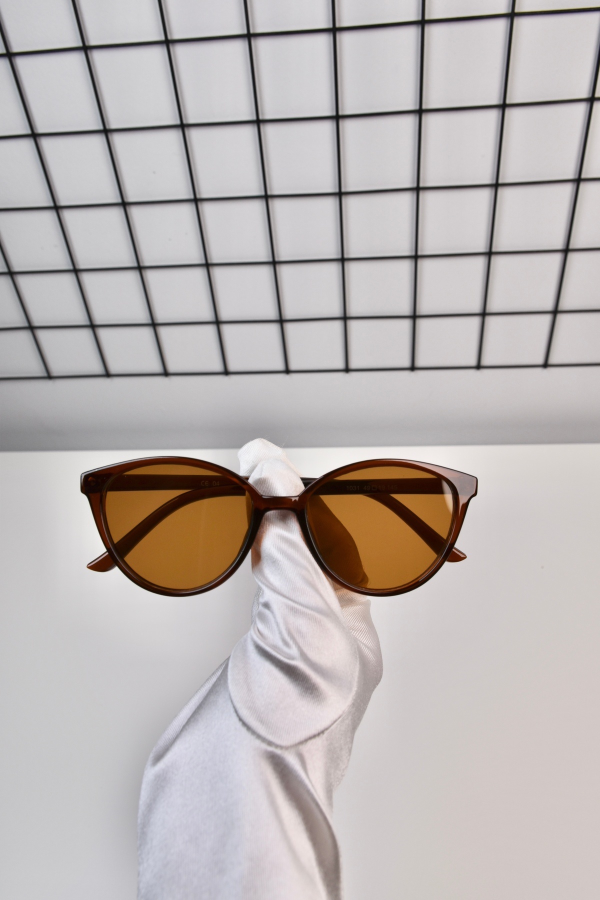 LOOKUP NEW-Cat Eye Pattern Brown Unisex Sunglasses - Interchangeable Bone Glass, Uv400 Protection 3