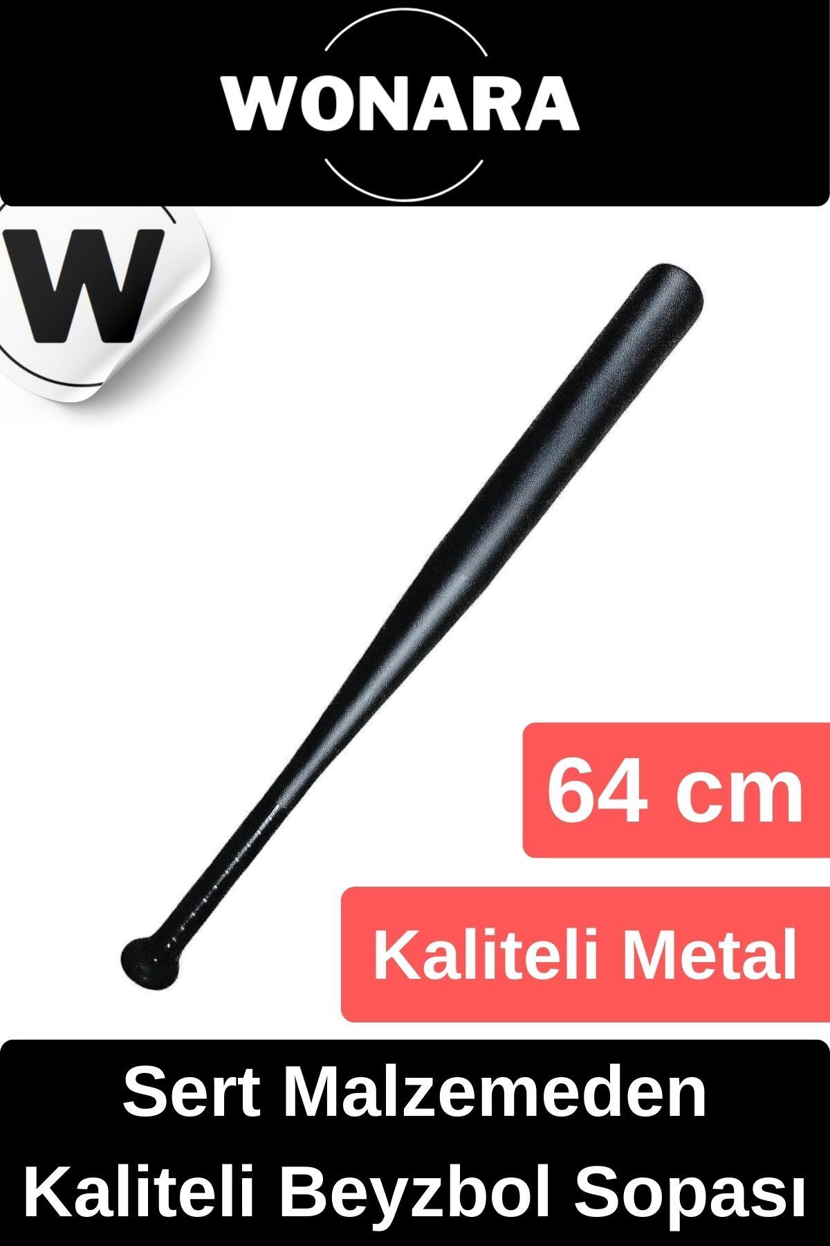 Wonara Özel Üretim Dayanıklı Kırılmaz Metal 64 cm Mükemmel Kavrayışlı Kaliteli Beyzbol Sopası