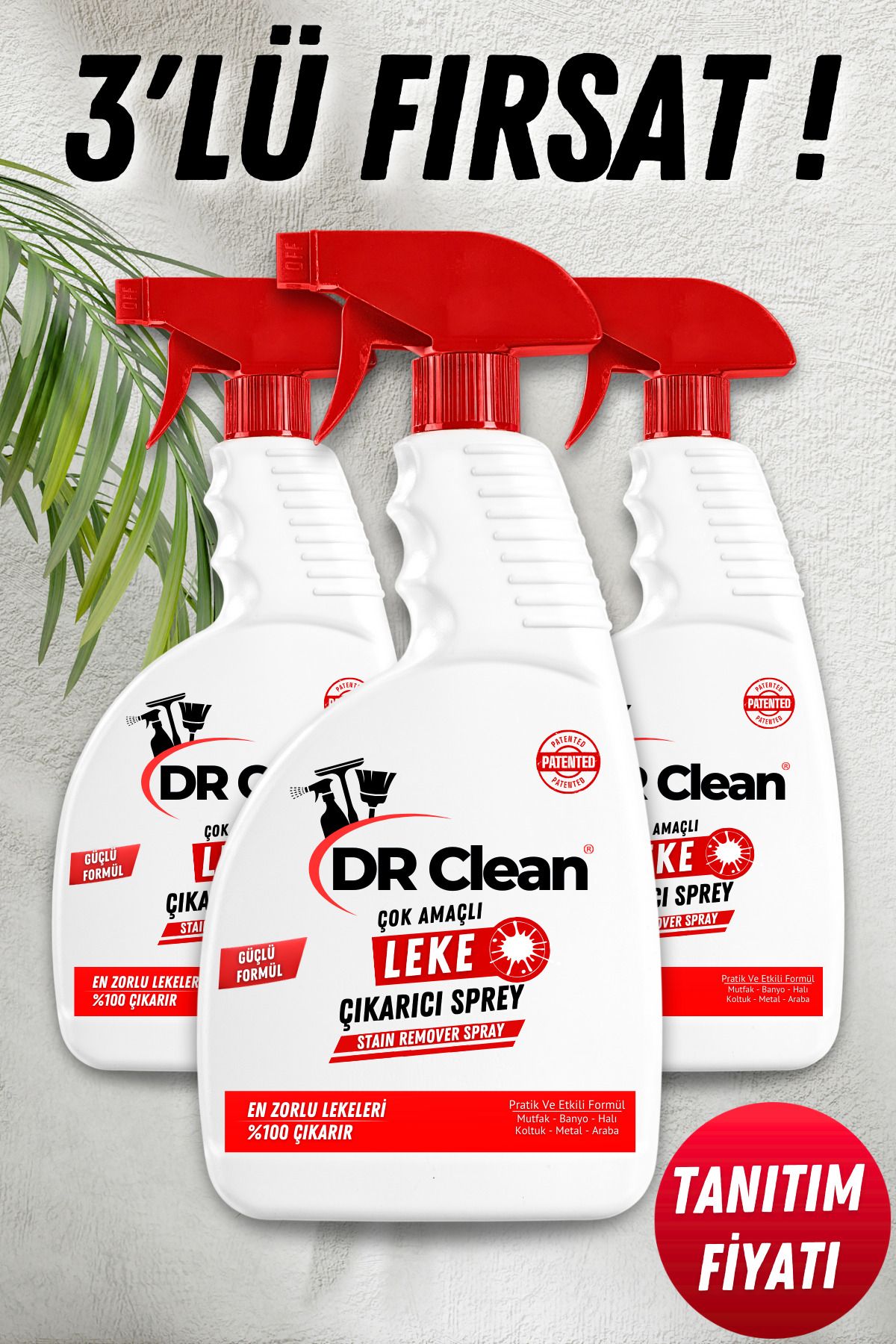 DR. CLEAN Dr Clean Ultra Güçlü Leke Çıkarıcı Sprey 3'lü Fırsat