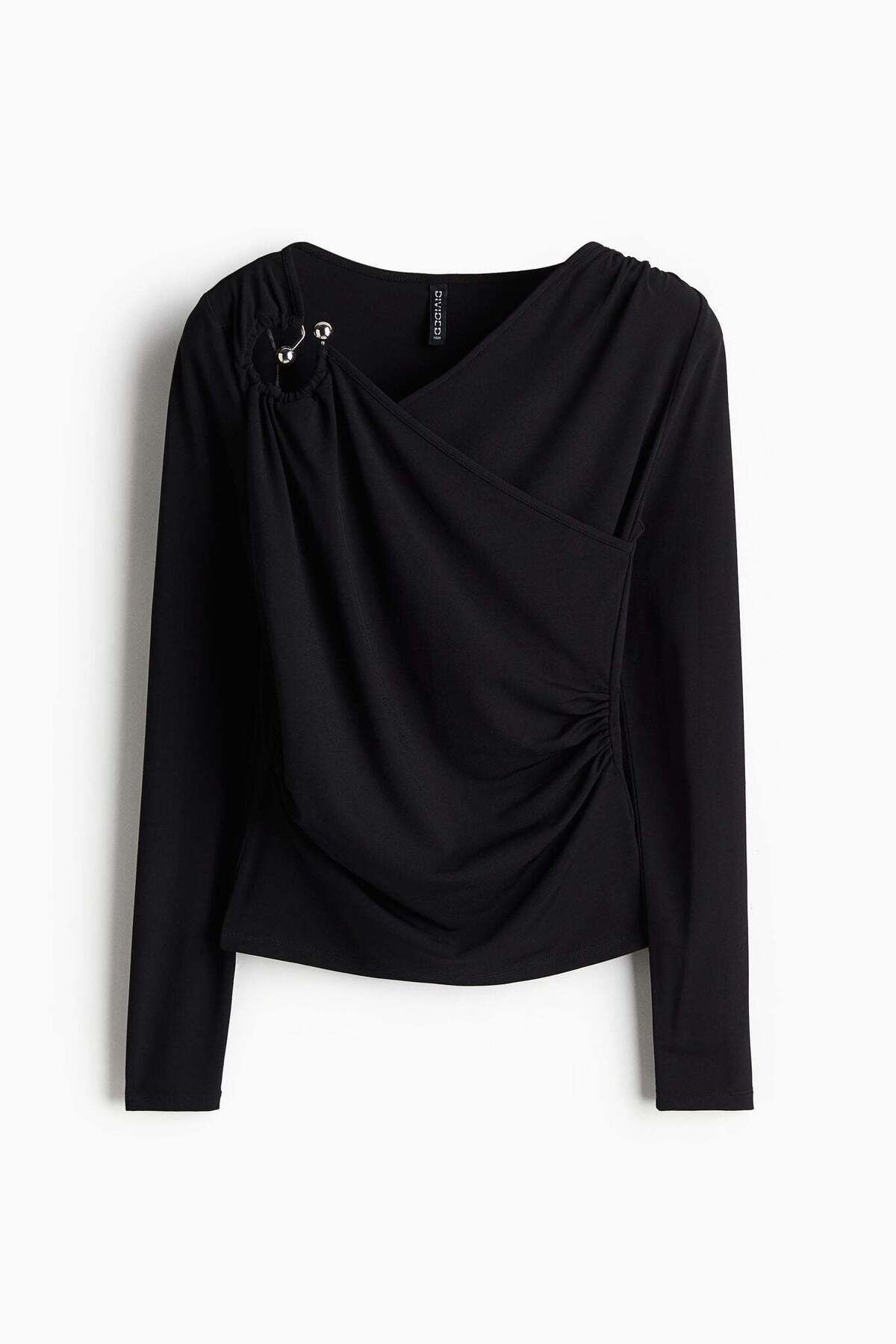 H&M-Draped-detail jersey top 5