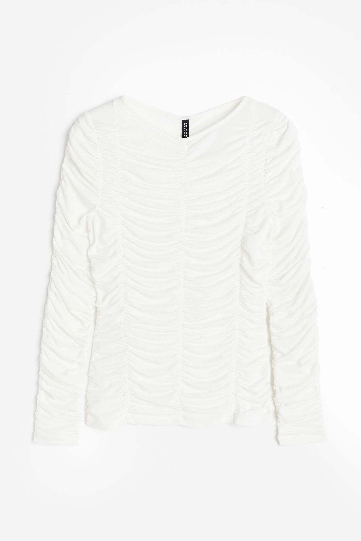 H&M-Ruched mesh top 1