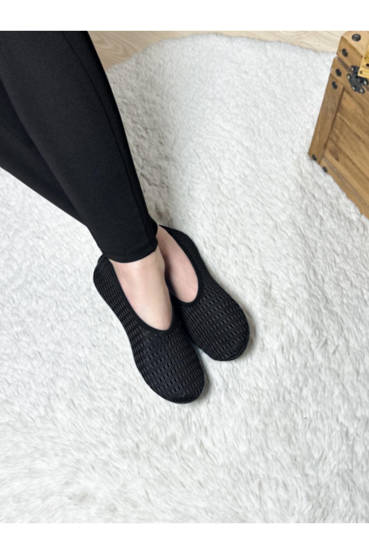 Patiköşe-Unisex Basic Home Booties Home Flats Breathable Design Non-Slip Sole Flexible Structure New Model 1