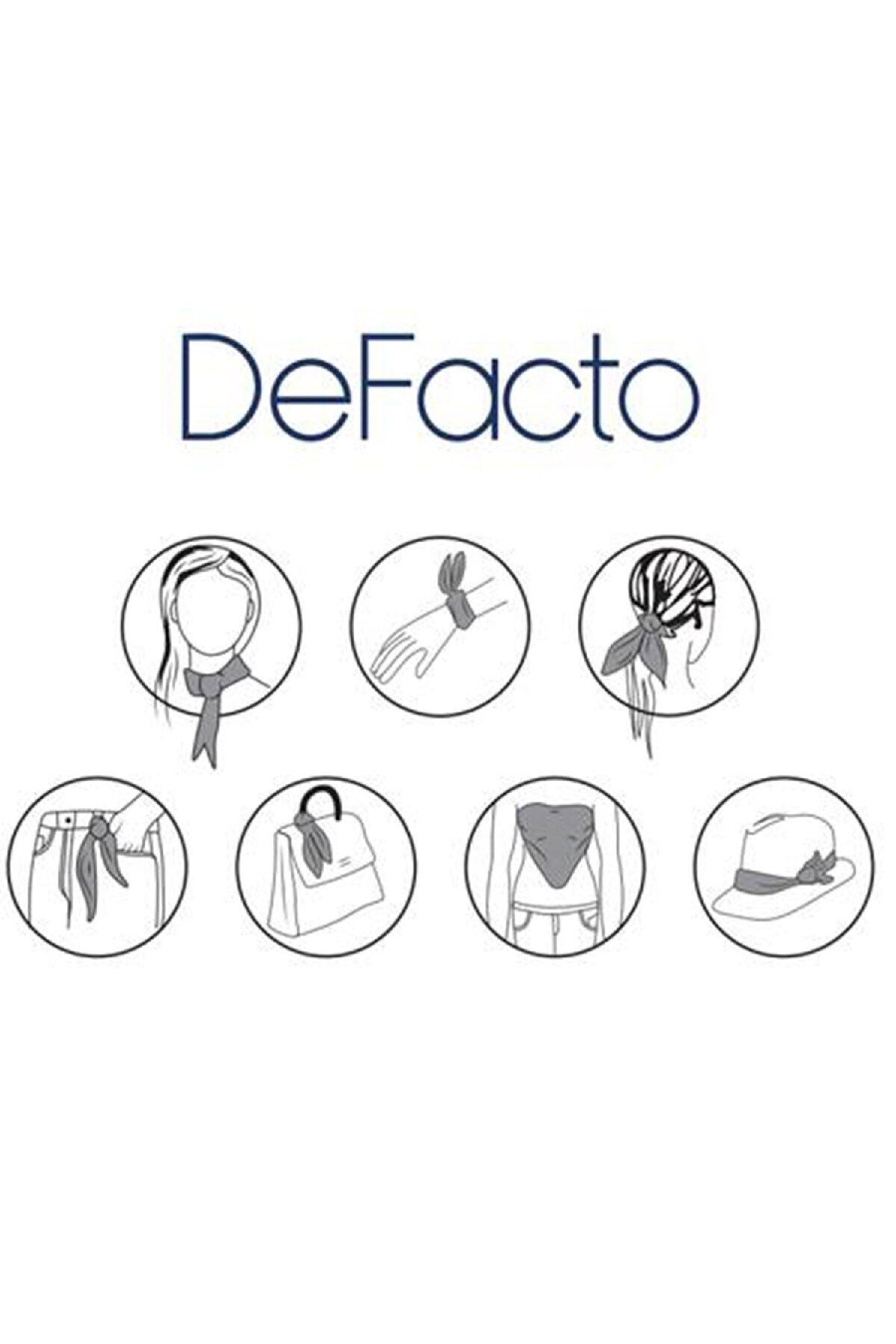 DeFacto-Bandana damska z bawełny we wzory - E6165AX25SM 4