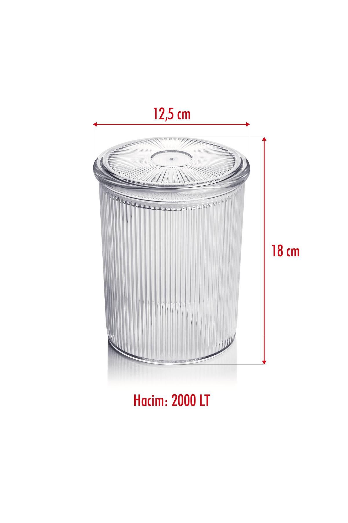 EWs-6-Piece Baroque Round Large Jar Set - For Storage and Food Container (6*2000 ML) 5