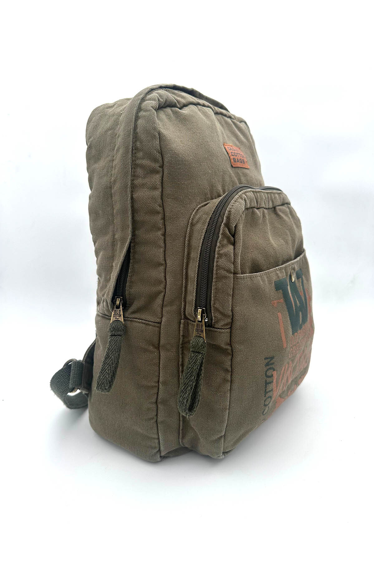 Old Cotton Salaş Sırt Çantası - Okul Seyahat Laptop Spor Günlük Kullanım - Kanvas Pamuk Kumaş Unisex görsel 2