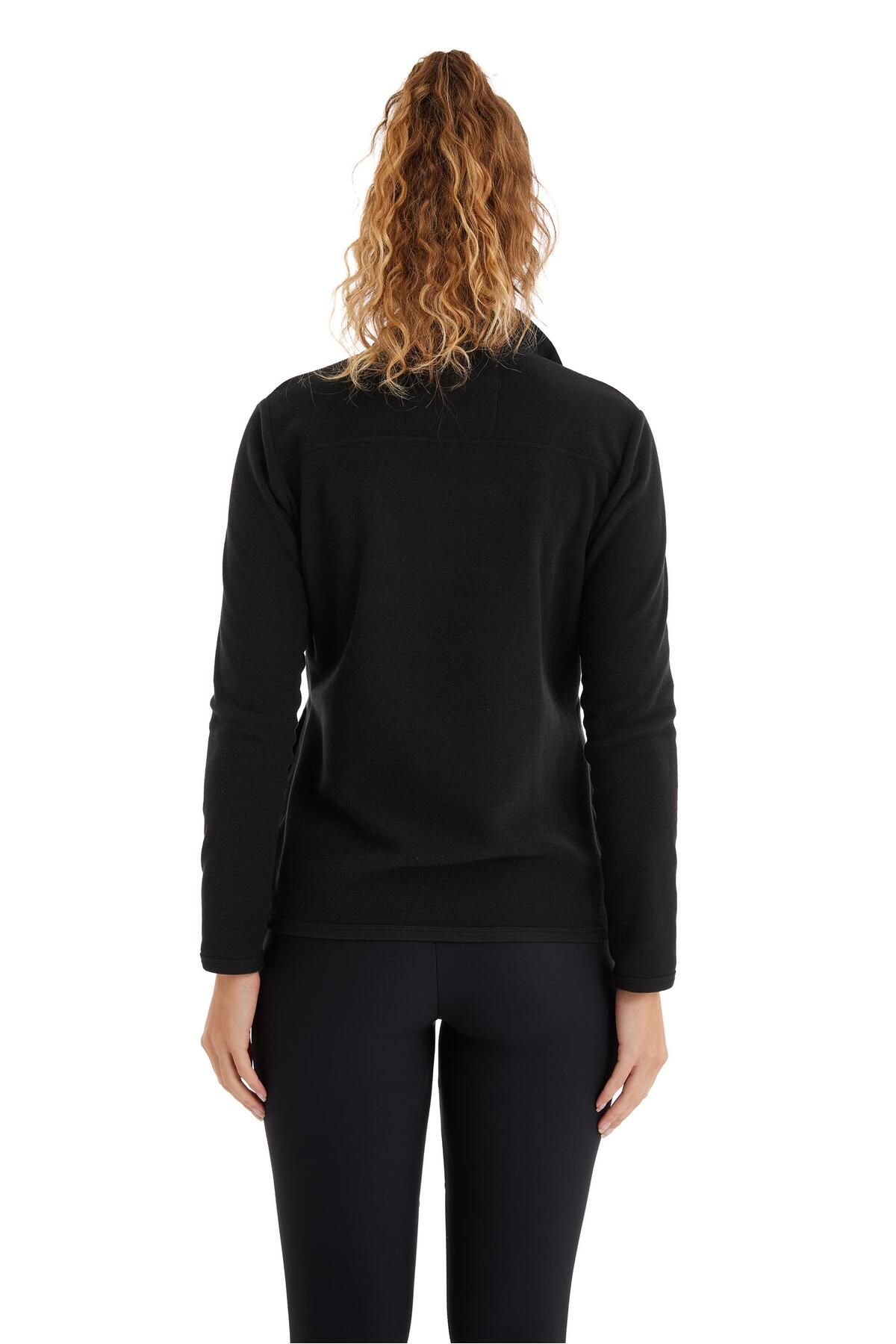 Blackspade-Women's Zip-Up Flash Thermal Fleece Black Sweatshirt C3T8N6O15 2