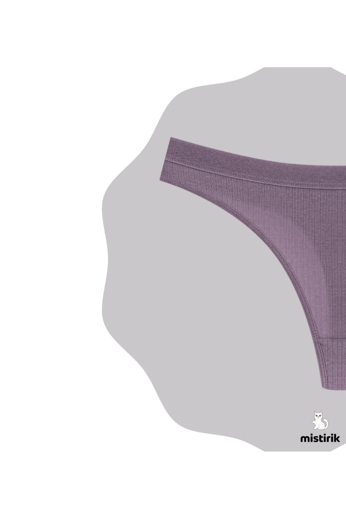 MİSTİRİK-Paulo Model - Stretchy and Soft Purple Color String Panties 3