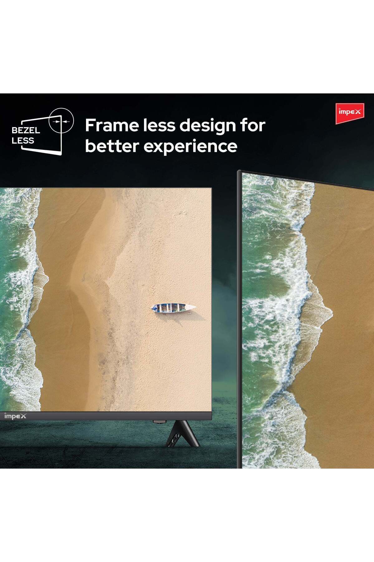 İMPEX-32 Inch HD Smart TV-Frame Less Design Mirror Cast And E-Share, HDMI\USB\ Wi-Fi,Netflix, YouTube 4