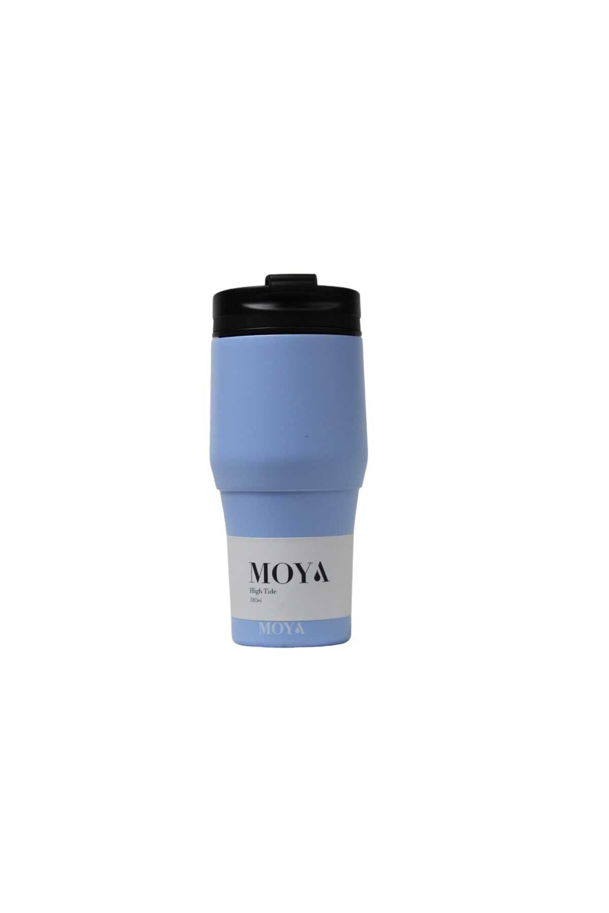 Moya-"High Tide" 380ml Travel Coffee Mug Black/Powder Blue 1