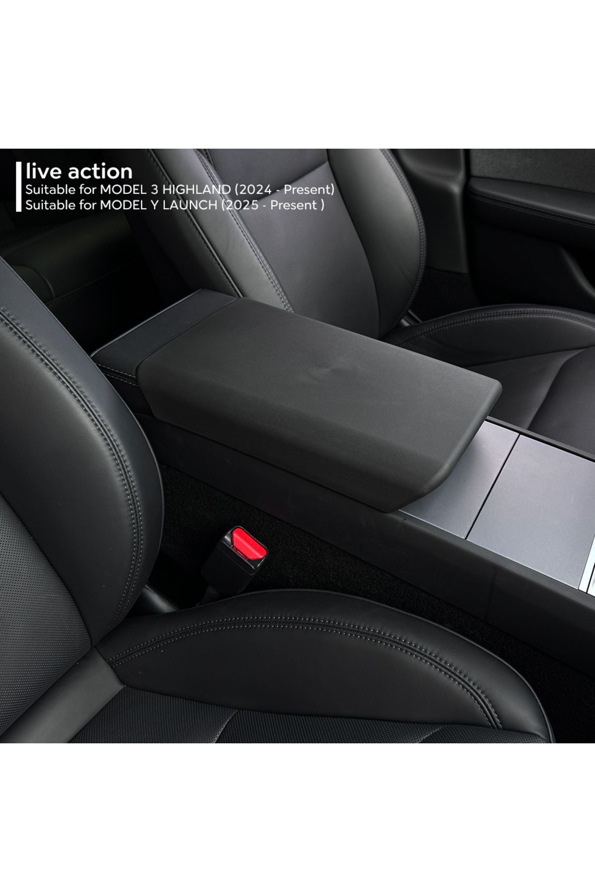 Choice-Black For Tesla Model Y Launch Juniper 2025 Model 3 Highland 2024 Tpe Soft Case Center Console Arm R 6