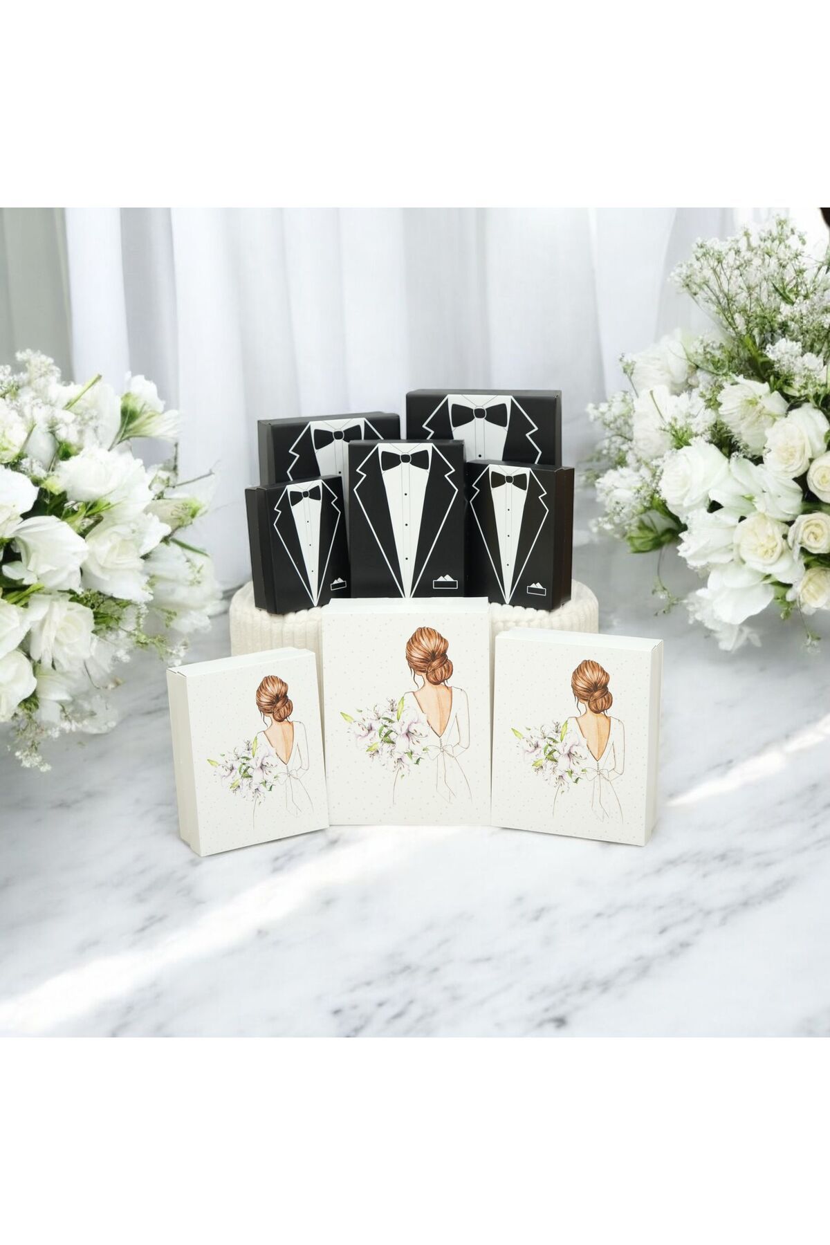 Kırçova Tekstil BÜYÜK BOY XXL-5 - Damat Bohçası -GELİN XXL Damat Kutusu ÇeyizKutusuSert Malzeme Hediye