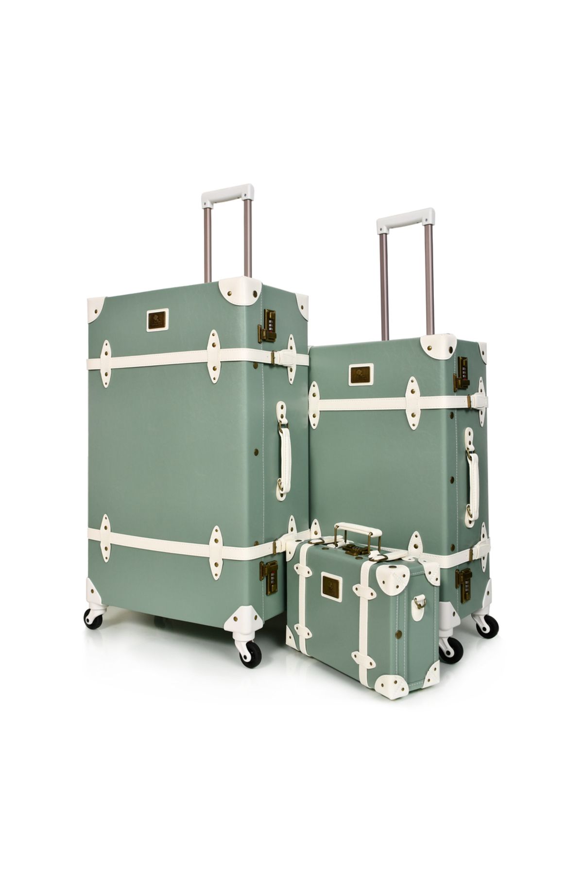 MORANO-Classic Leather Bلكامل Moraraino 4 Pieces of شنط Travel Squat-Including the Lap and Lock Security 3